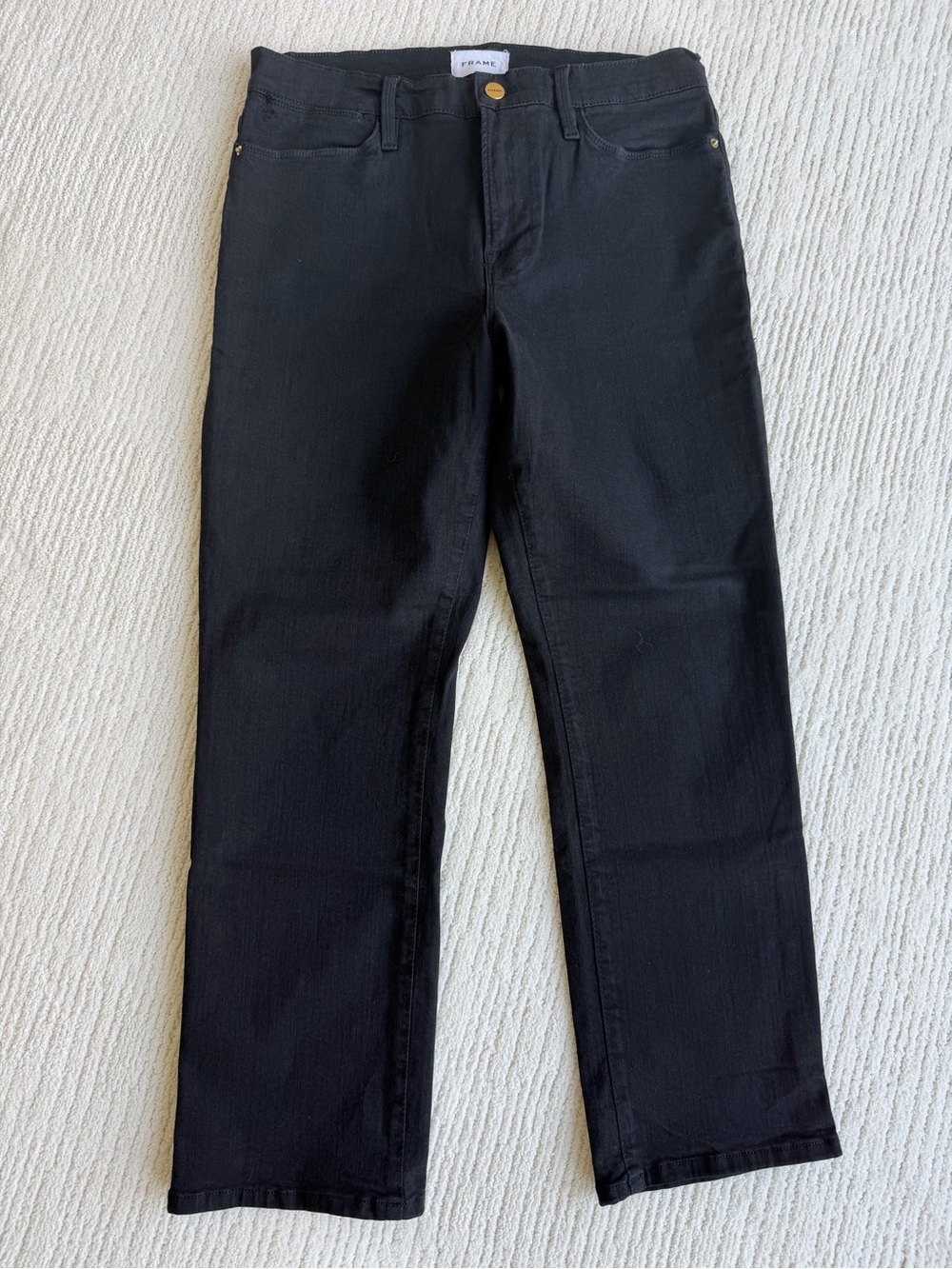 Frame Denim Women’s Black Straight Jeans